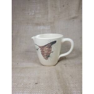 Vintage Marshall Pottery Pinecone, Syrup Pitcher, Country Kitchen Utensil Holder